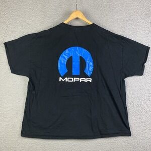 MOPAR T-Shirt Black Car Dodge Racing Mens 3XL M Emblem Back Hit Logo Cotton